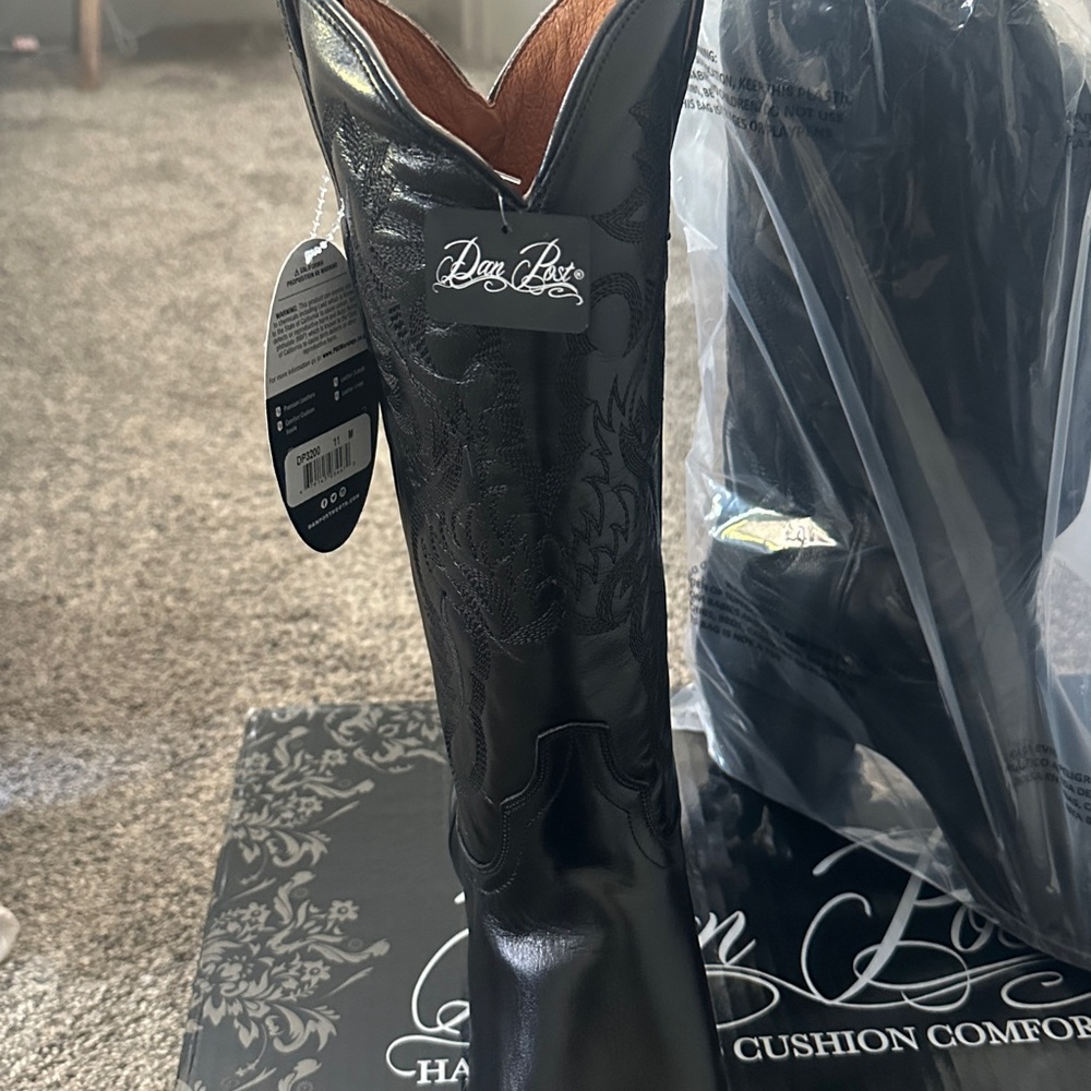 Dan Post NEW IN BOX, never worn Napalino DP3200 Black Cowboy boots. size 11 - Picture 6 of 6